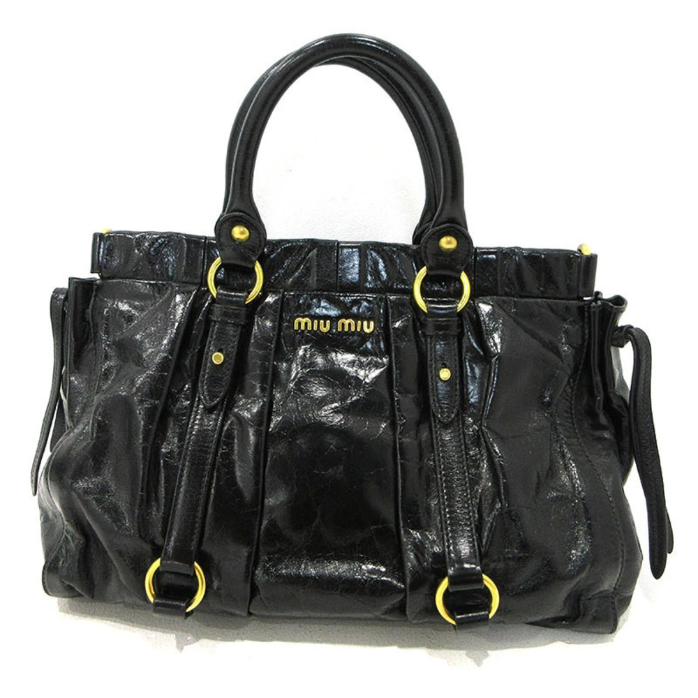 Miu Miu Vitello Lux Bag Shoulder Black
